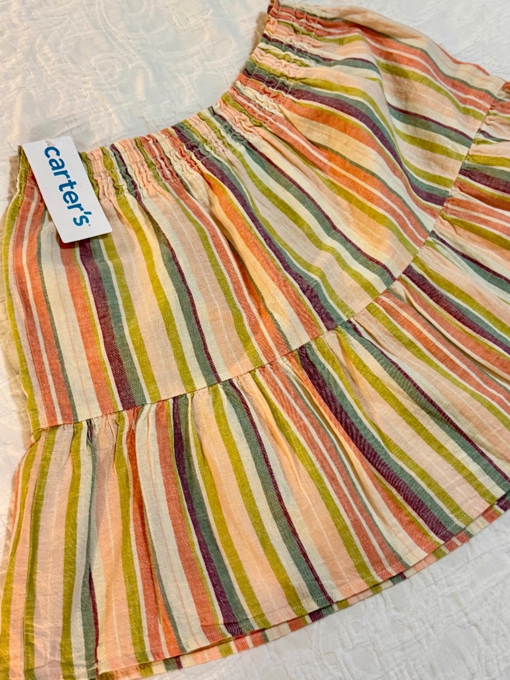 Carter's Girls Striped Mini Skirt - Size 14 (NWT Elastic Waist)